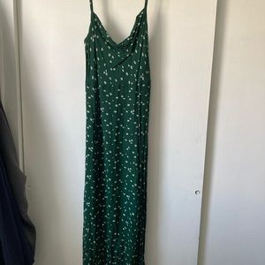 NWT American Eagle Green Floral Maxi Slip Dress